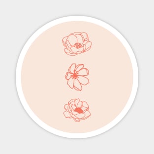 Boho peach flowers Magnet